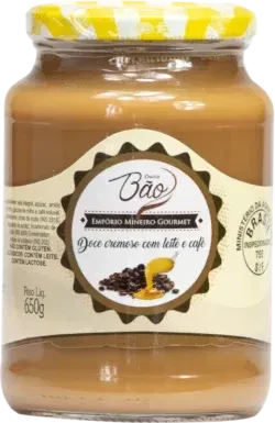 Pote de doce cremoso com leite e café